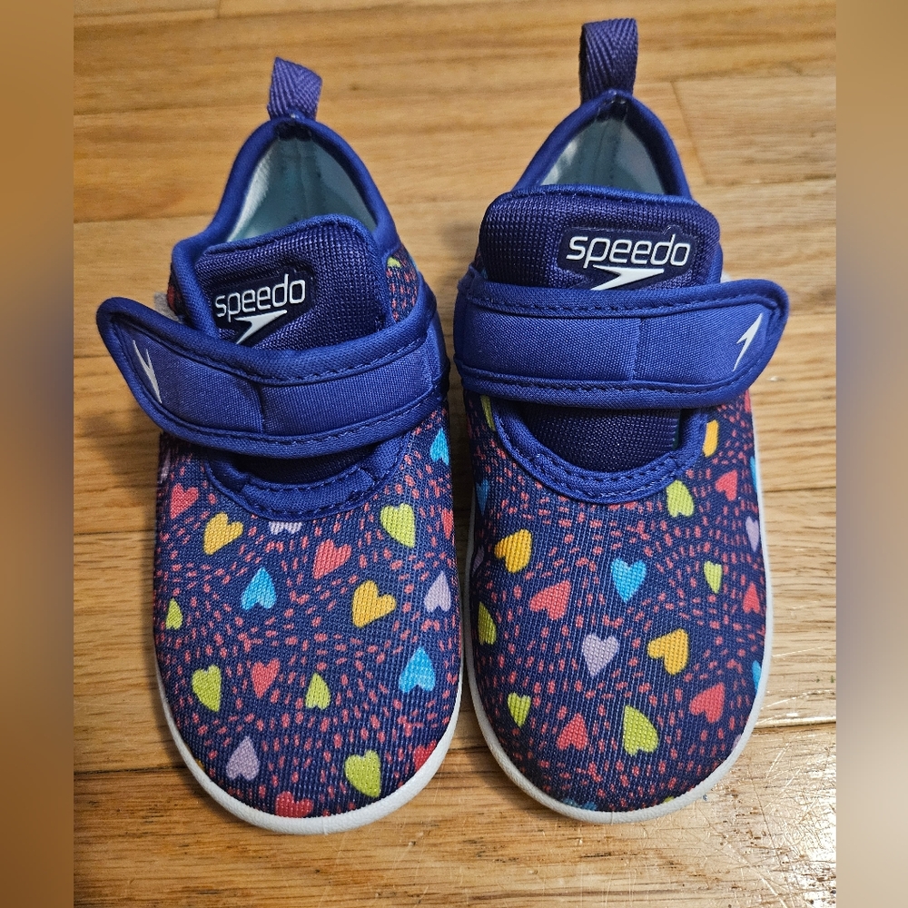 Speedo Toddler Shore Explore Water Shoes-Hearts 7-8 Blue